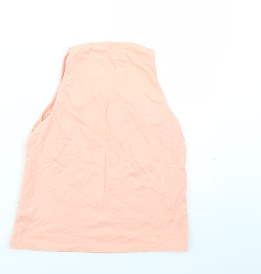 New Look Womens Orange Floral Basic Tank Size 10