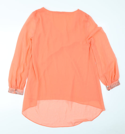 Wallis Womens Orange Basic Blouse Size 8