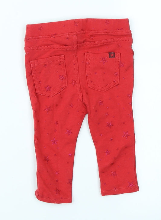 H&M Girls Red Spotted Jogger Jeans Size 3-6 Months