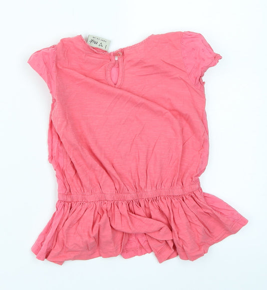 NEXT Girls Pink Basic T-Shirt Size 2-3 Years