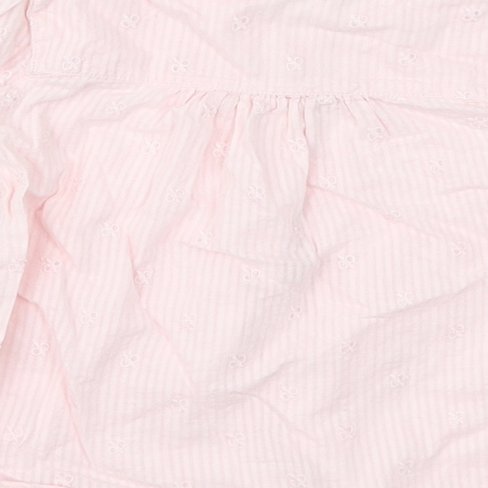 George Girls Pink Striped Basic T-Shirt Size 2-3 Years