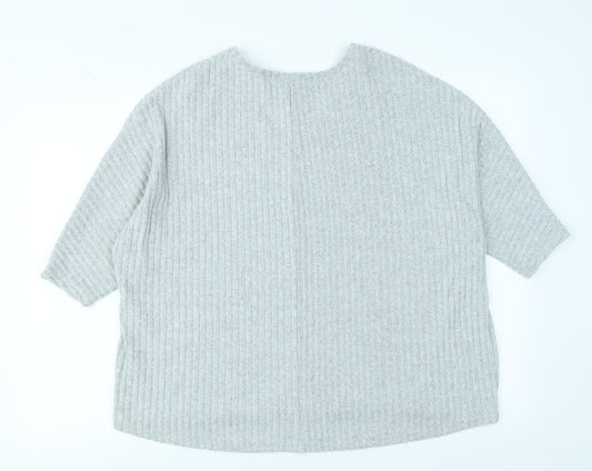 New Look Womens Grey Pullover Jumper Size S - oversized