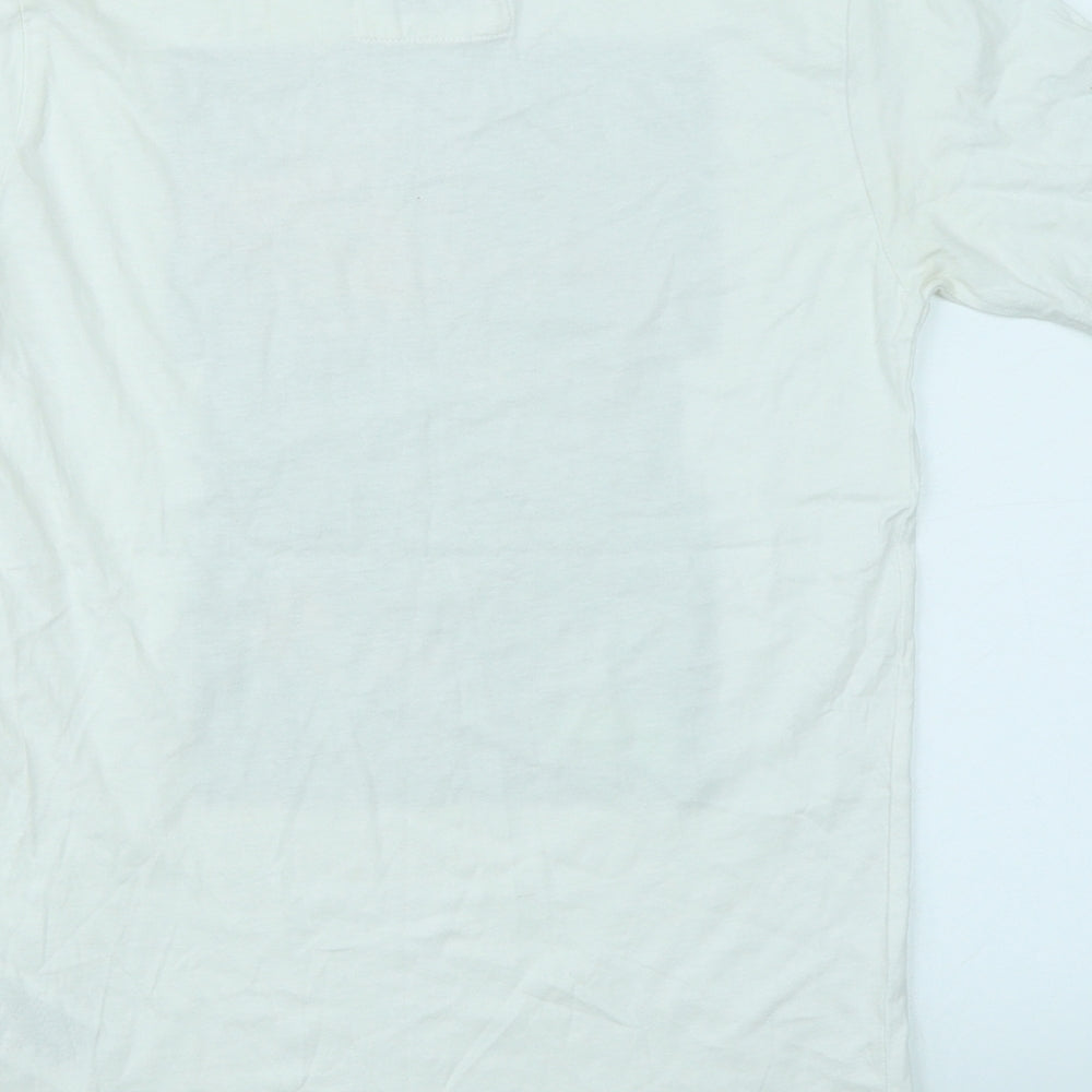 Brand and care label for Cars Jeans women’s white basic t-shirt, size UK 14