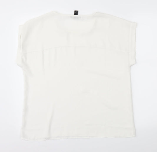 FOREVER 21 Womens White Basic Blouse Size S