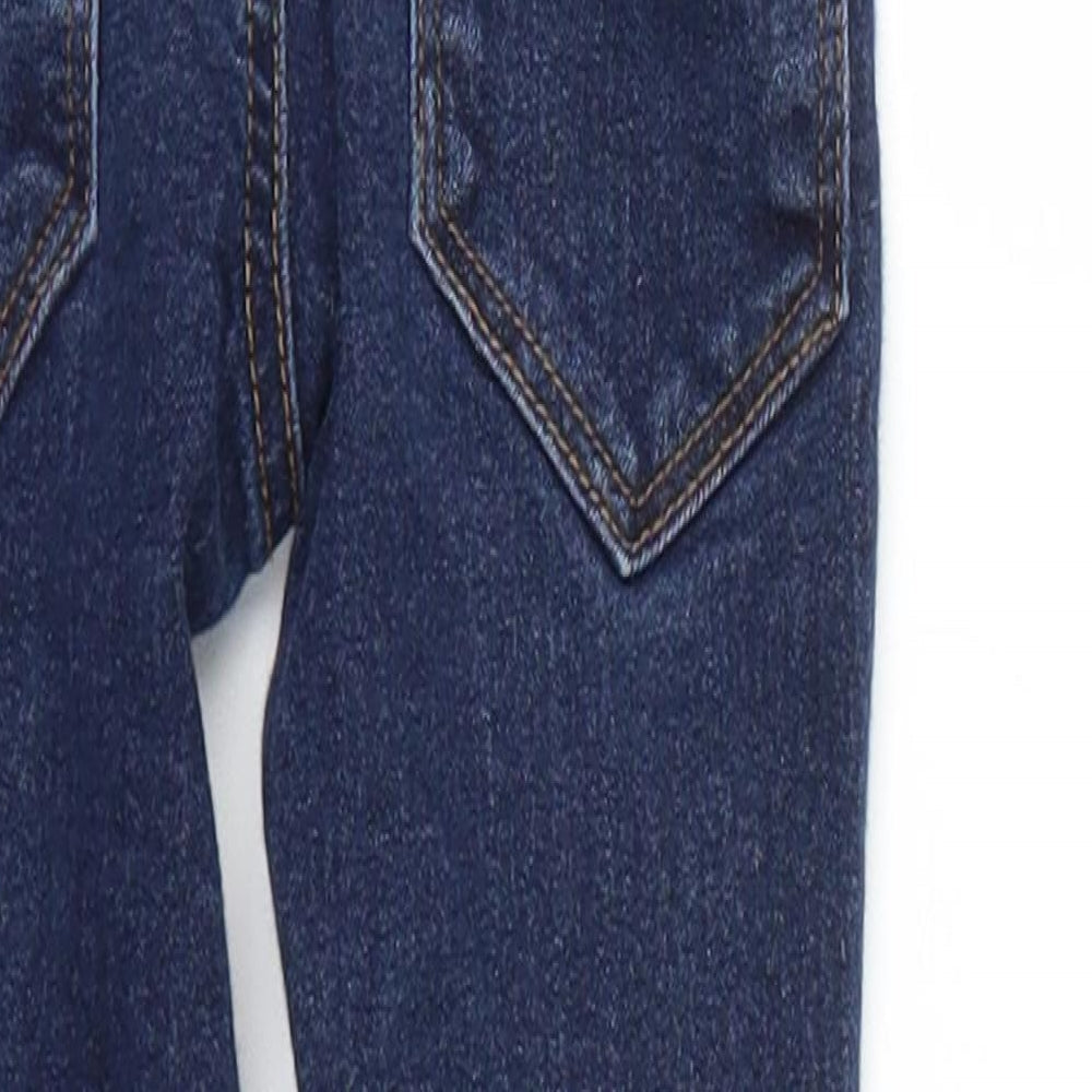Brand and care label for Next girls’ blue straight jeans, size 3, years