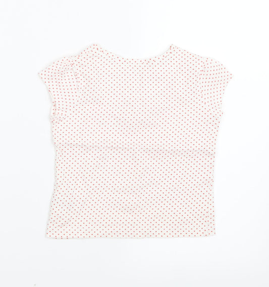Mothercare Girls Red Polka Dot Basic T-Shirt Size 2-3 Years