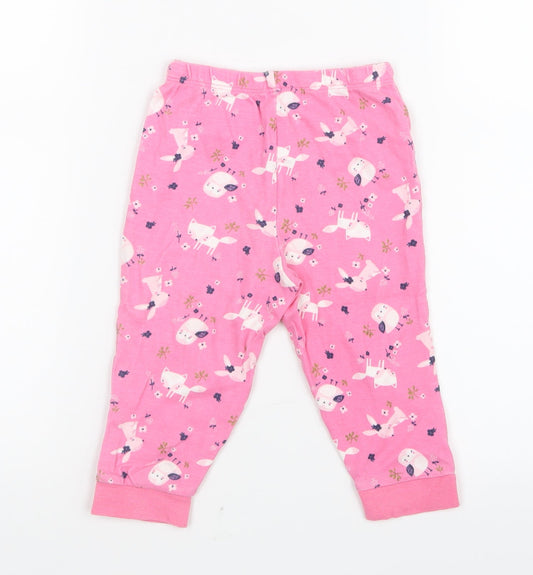 Primark Girls Pink Geometric Capri Pyjama Pants Size 12-18 Months