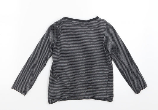 NEXT Boys Black Striped Basic T-Shirt Size 5 Years