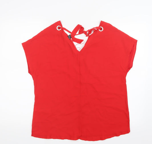 New Look Womens Red Basic T-Shirt Size 14