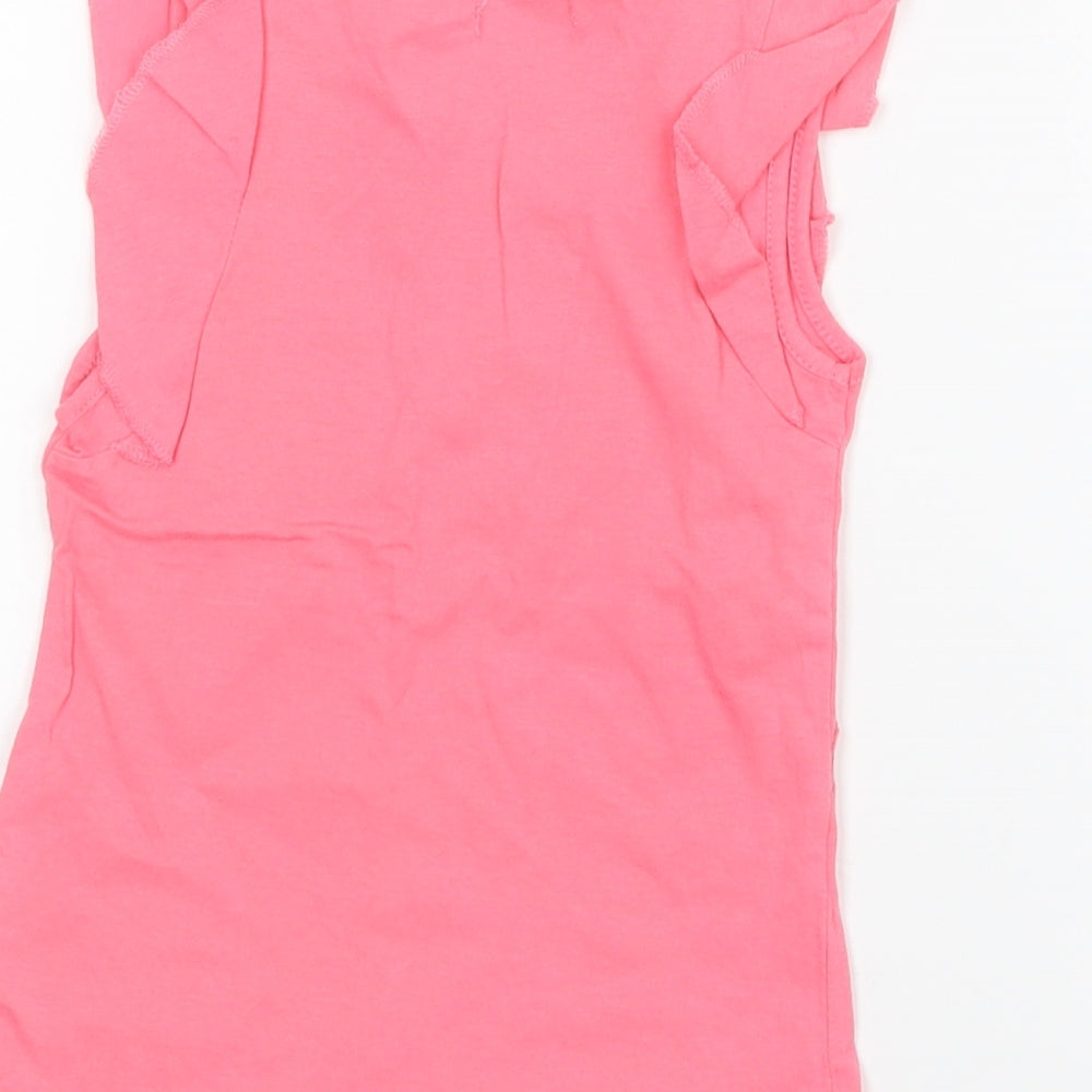 Brand and care label for Pep&Co girls’ pink basic t-shirt, size 18-24, months