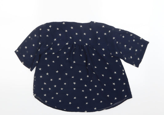 NEXT Girls Blue Geometric Mesh Jacket Size 7 Years - Stars
