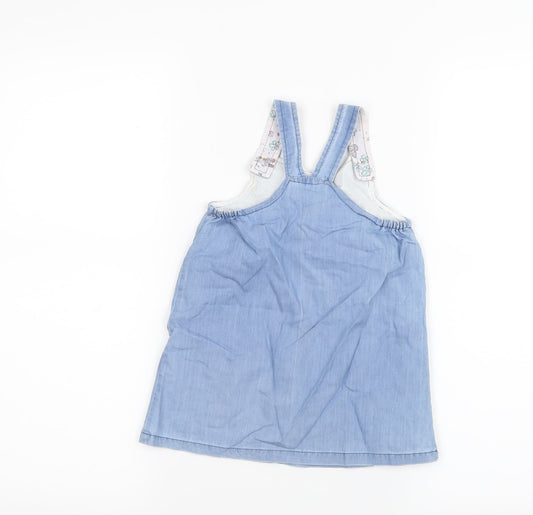 Matalan Girls Blue Pinafore/Dungaree Dress Size 9-12 Months