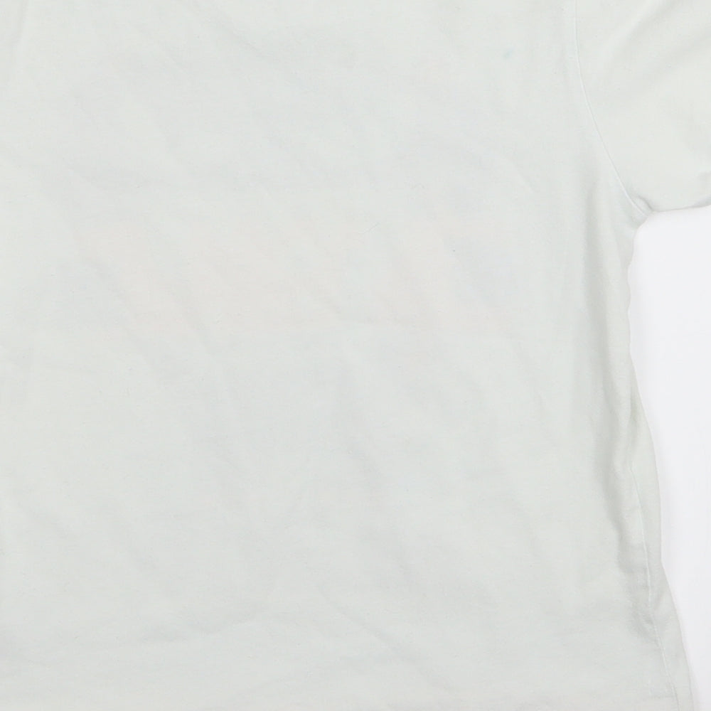 Brand and care label for Next girls’ white basic t-shirt, size 6, years