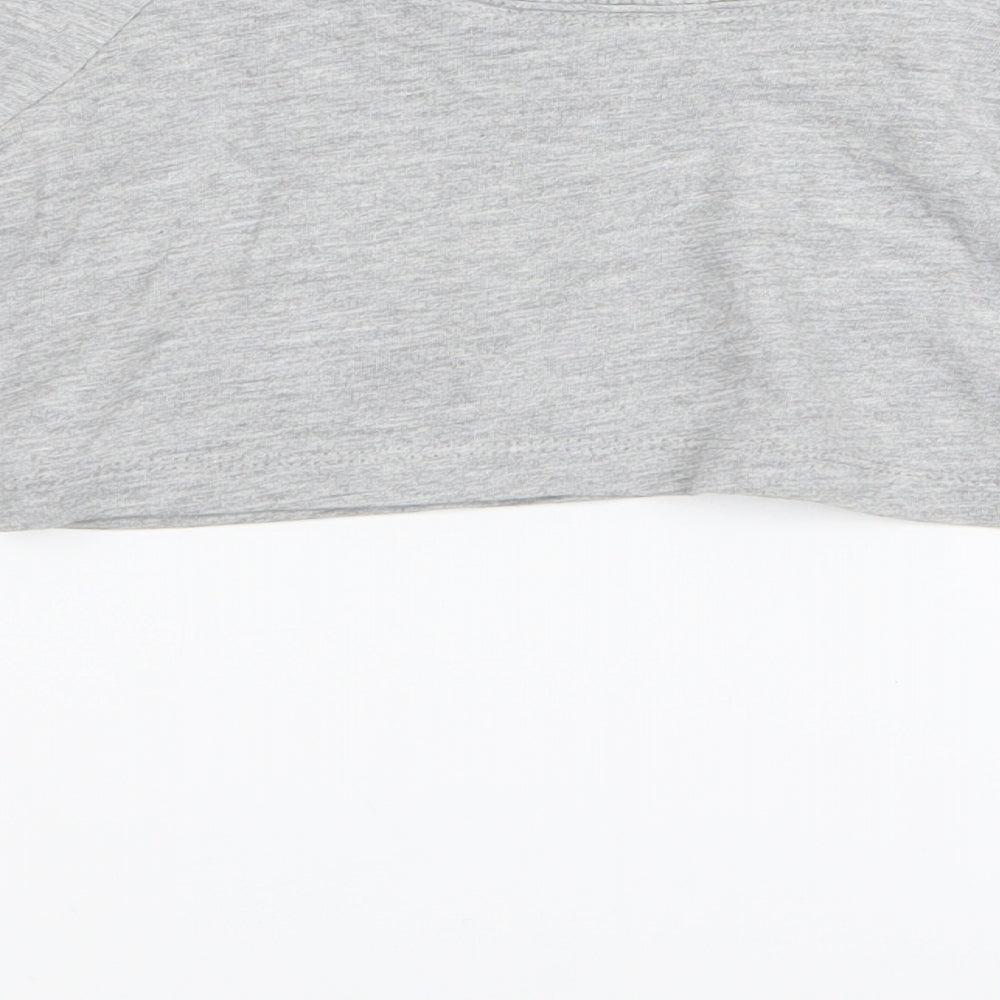Brand and care label for adams kids girls’ grey basic t-shirt, size 7, years - crop