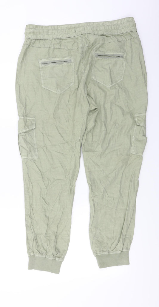 Marks and Spencer Womens Green Trousers Size 34 in L24 in