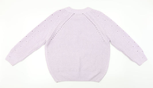 Be You Womens Purple Pullover Jumper Size 12