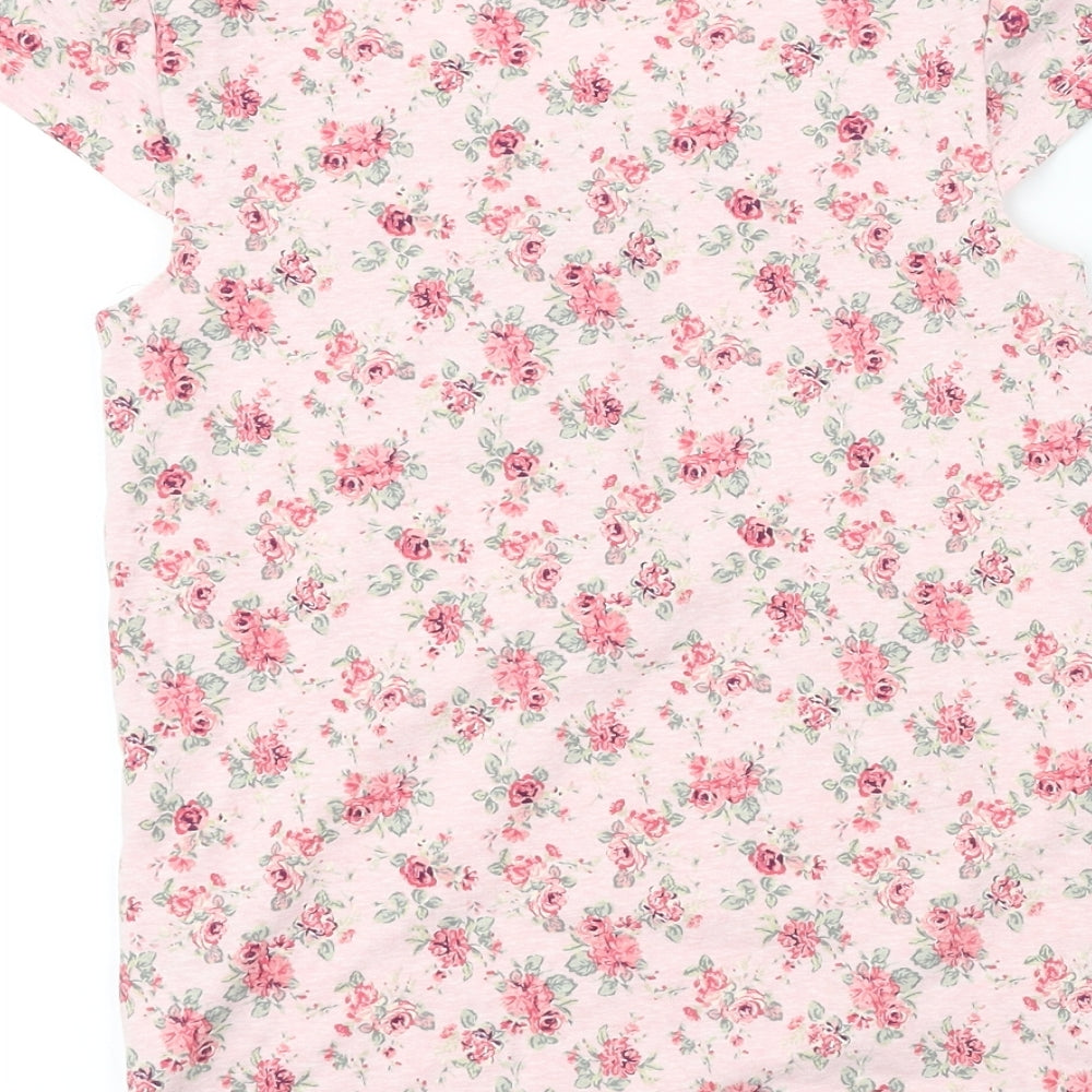 Nutmeg Girls Pink Floral Basic T-Shirt Size 7 Years