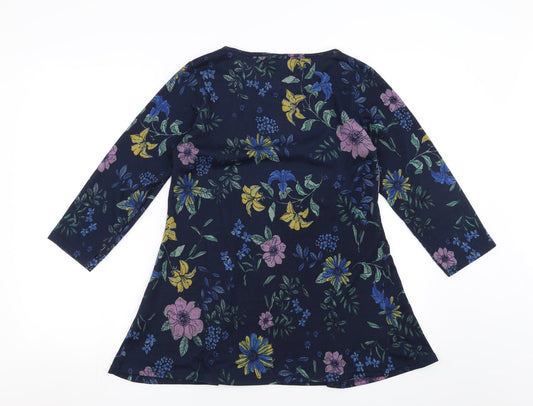 ISLE Womens Blue Floral Pullover Jumper Size 10