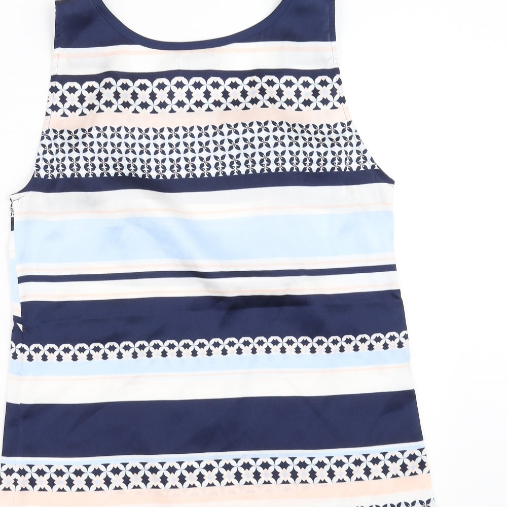 H&M Womens Blue Geometric Basic Blouse Size 8