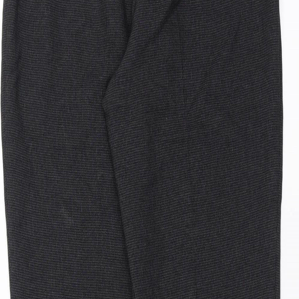 Tara Womens Grey Houndstooth Trousers Size 8 L30 in