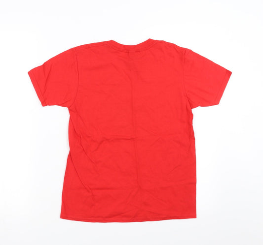 Gildan Boys Red Basic T-Shirt Size L - inspired heroes