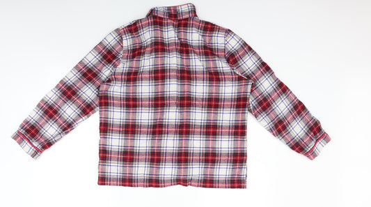 Marks and Spencer Womens Red Check Basic Button-Up Size 12