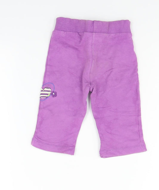bc baby Girls Purple Jogger Trousers Size 6-9 Months
