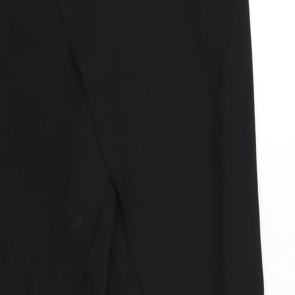 Brand and care label for Preworn women’s black trousers, size UK 30, in, 26-inch leg