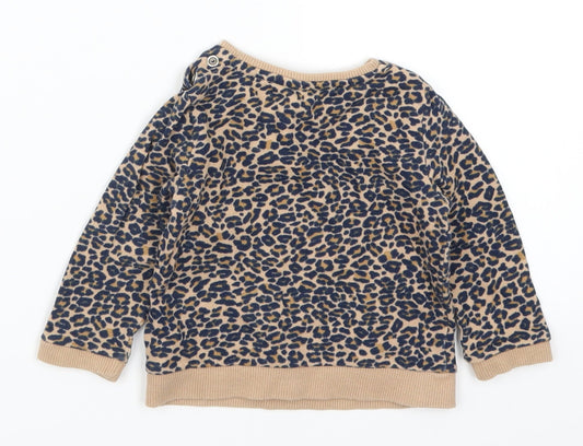TU Girls Brown Animal Print Basic T-Shirt Size 3-6 Months