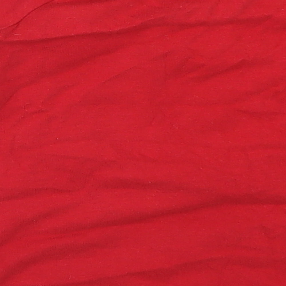 Brand and care label for Matalan boys’ red basic t-shirt, size 2-3, years - santa claus