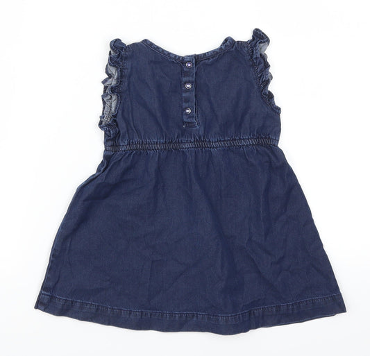 Essential Girls Blue Denim Skater Dress Size 2 Years