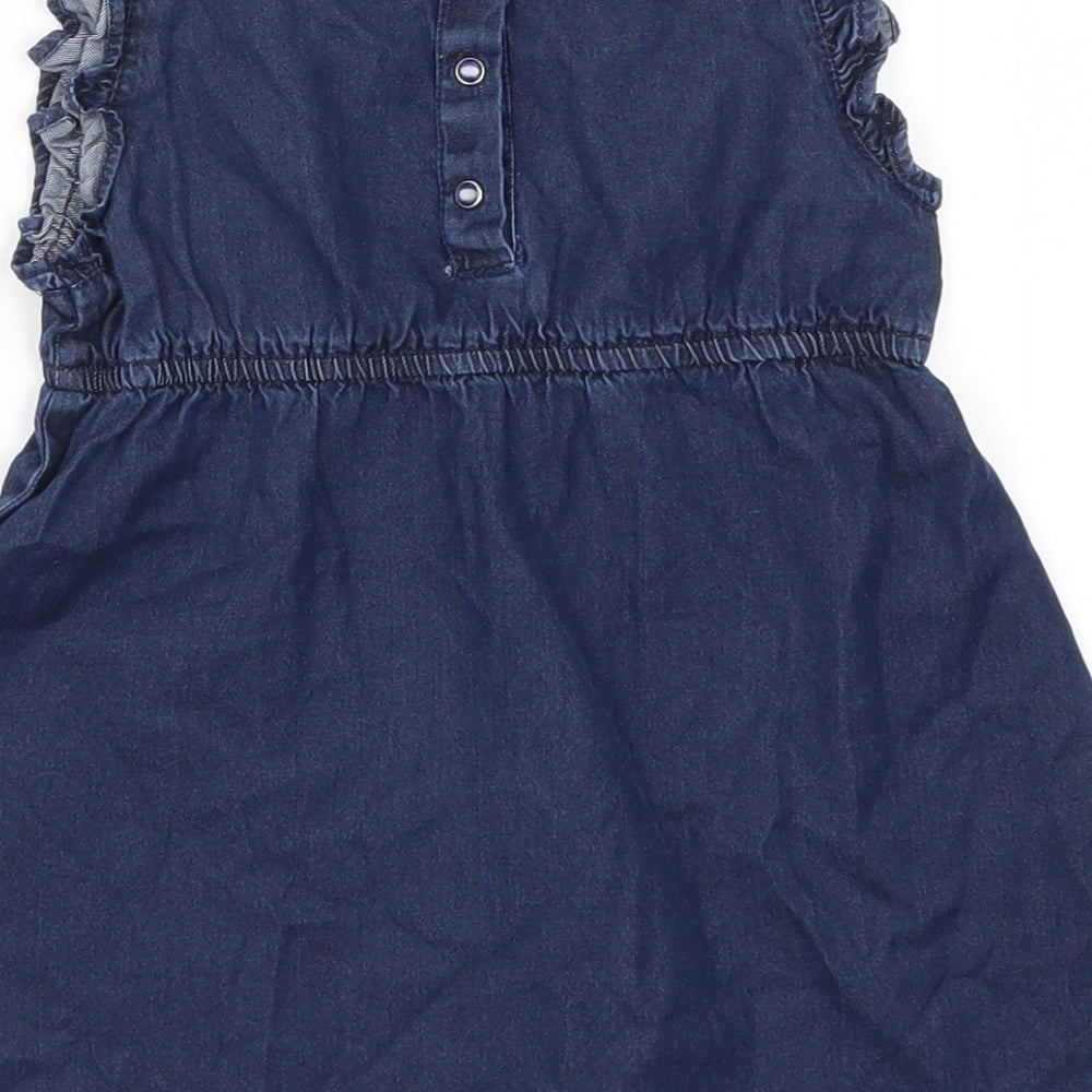 Essential Girls Blue Denim Skater Dress Size 2 Years