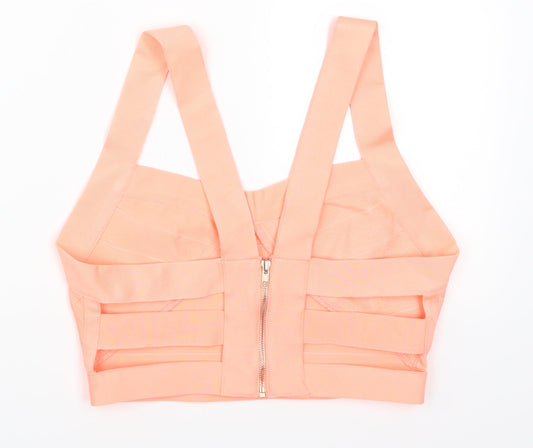 WOW Couture Womens Pink Cropped Tank Size L - Coral Coloured