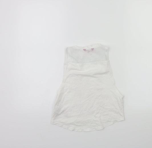 Pineapple Girls White Basic Tank Size 5-6 Years
