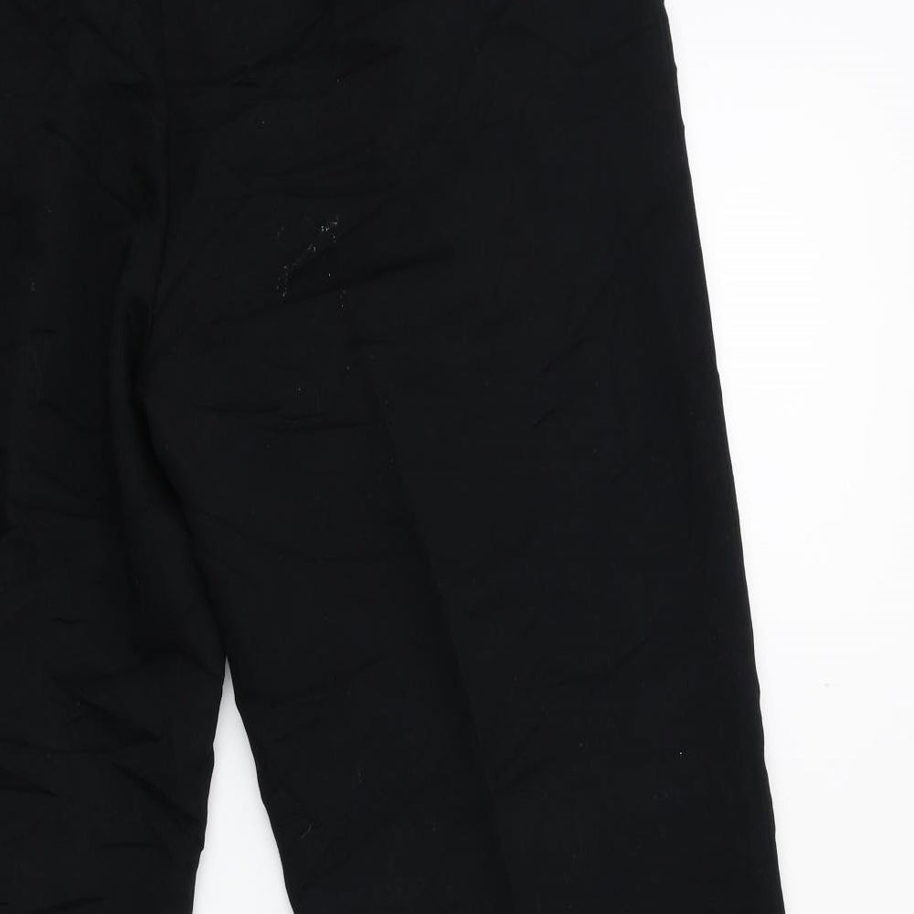 Brand and care label for franchetti men’s black trousers, size 36, in, 30-inch leg