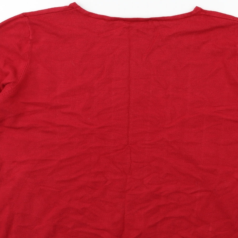 love knitwear Womens Red Knit Pullover Jumper Size 14