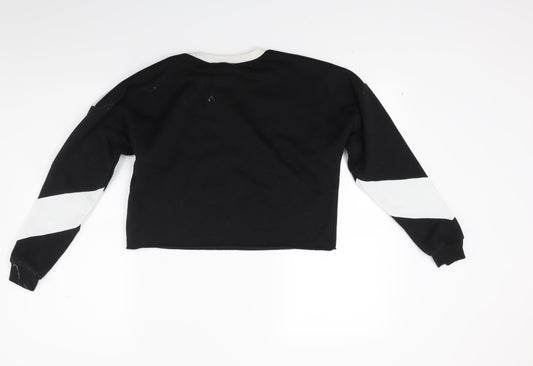 New Look Girls Black Pullover Sweatshirt Size 12 Years - Over it