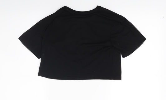 Candy Couture Girls Black Cropped T-Shirt Size 10 Years - NYC