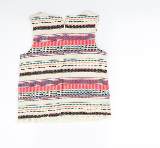 NEXT Girls Beige Striped Tunic Tank Size 12 Years