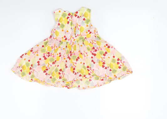 H&M Girls Yellow Floral Fit & Flare Size 6-9 Months