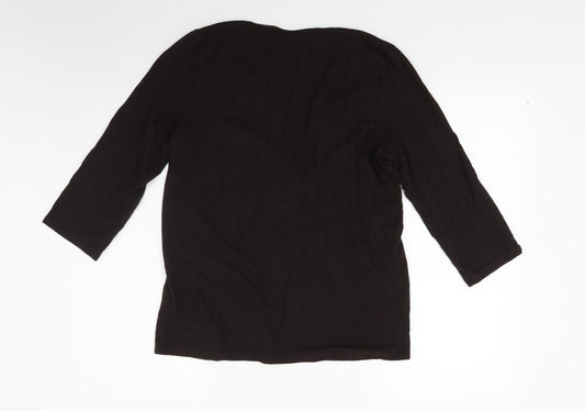 Preworn Womens Brown Tunic Blouse Size 16