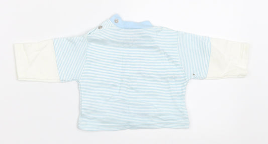 Teddy Boys Blue Striped Basic T-Shirt Size 0-3 Months
