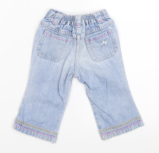 NEXT Girls Blue Denim Capri Jeans Size 6-9 Months
