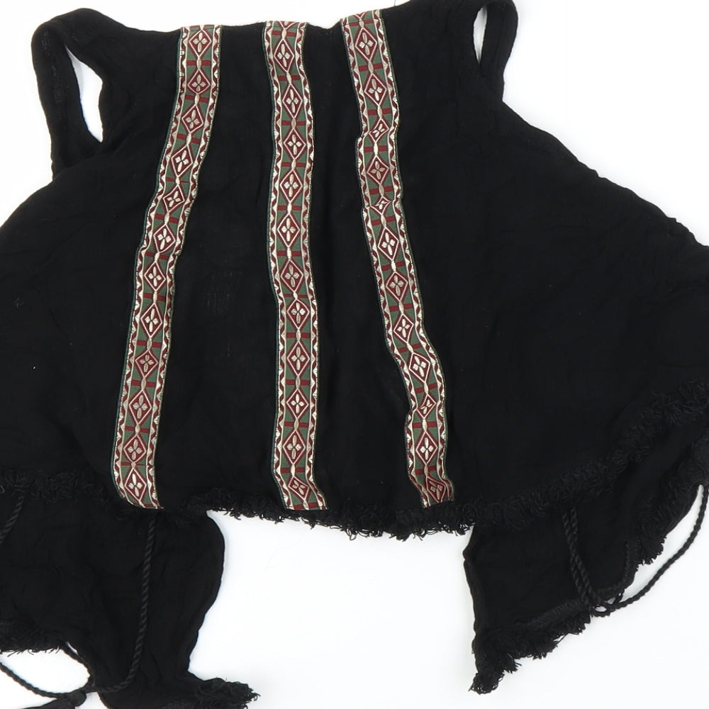 Primark Womens Black Geometric Cardigan Jumper Size S