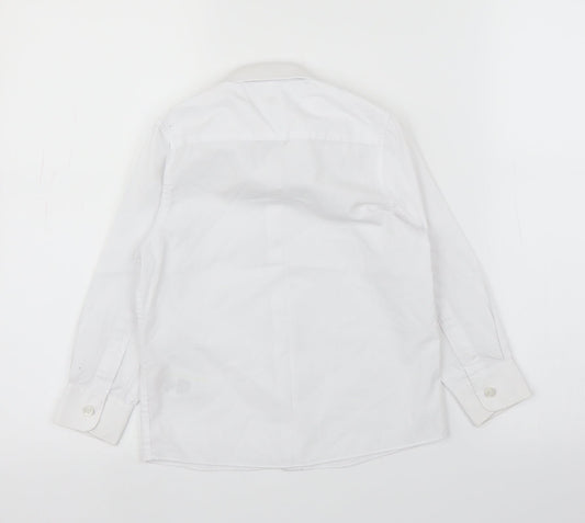 M&S Girls White Basic Button-Up Size 4-5 Years