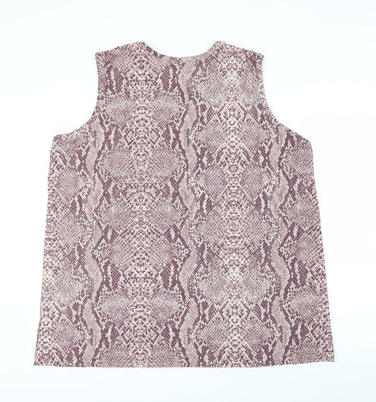 BB Womens Pink Animal Print Basic Tank Size 2XL - Snake print