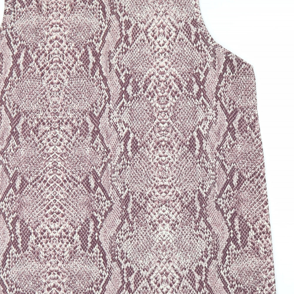 BB Womens Pink Animal Print Basic Tank Size 2XL - Snake print