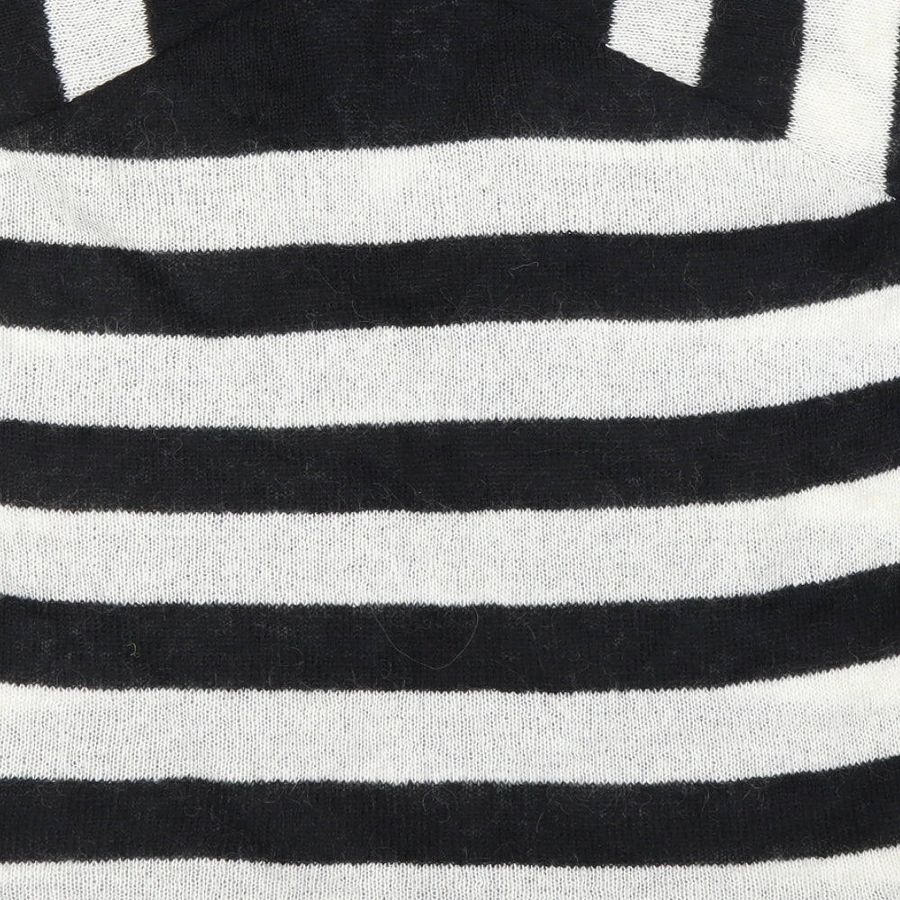 Topshop Womens Black Striped Pullover Jumper Size 10