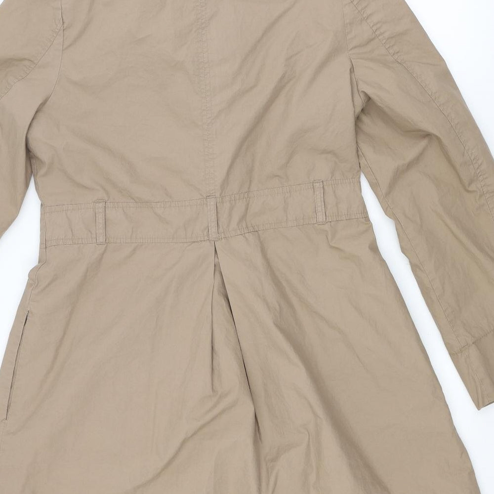 Brand and care label for Papaya women’s brown overcoat coat, size UK 12