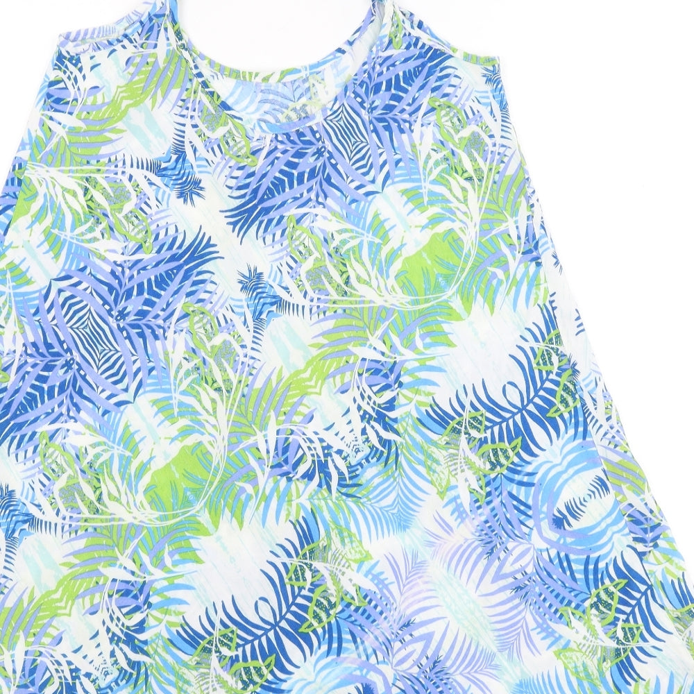 Brand and care label for Cardamom women’s blue floral camisole t-shirt, size M